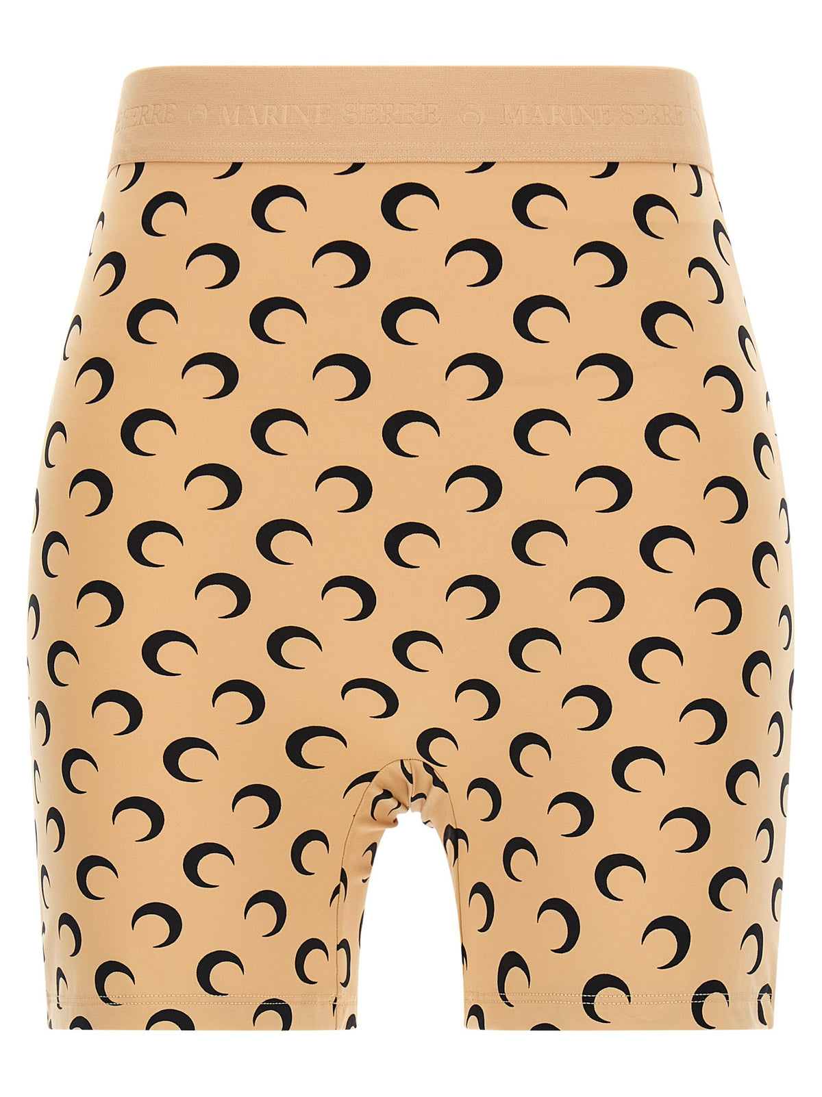 Marine Serre Recycled Moon Biker Shorts Beige