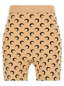 Marine Serre Recycled Moon Biker Shorts Beige