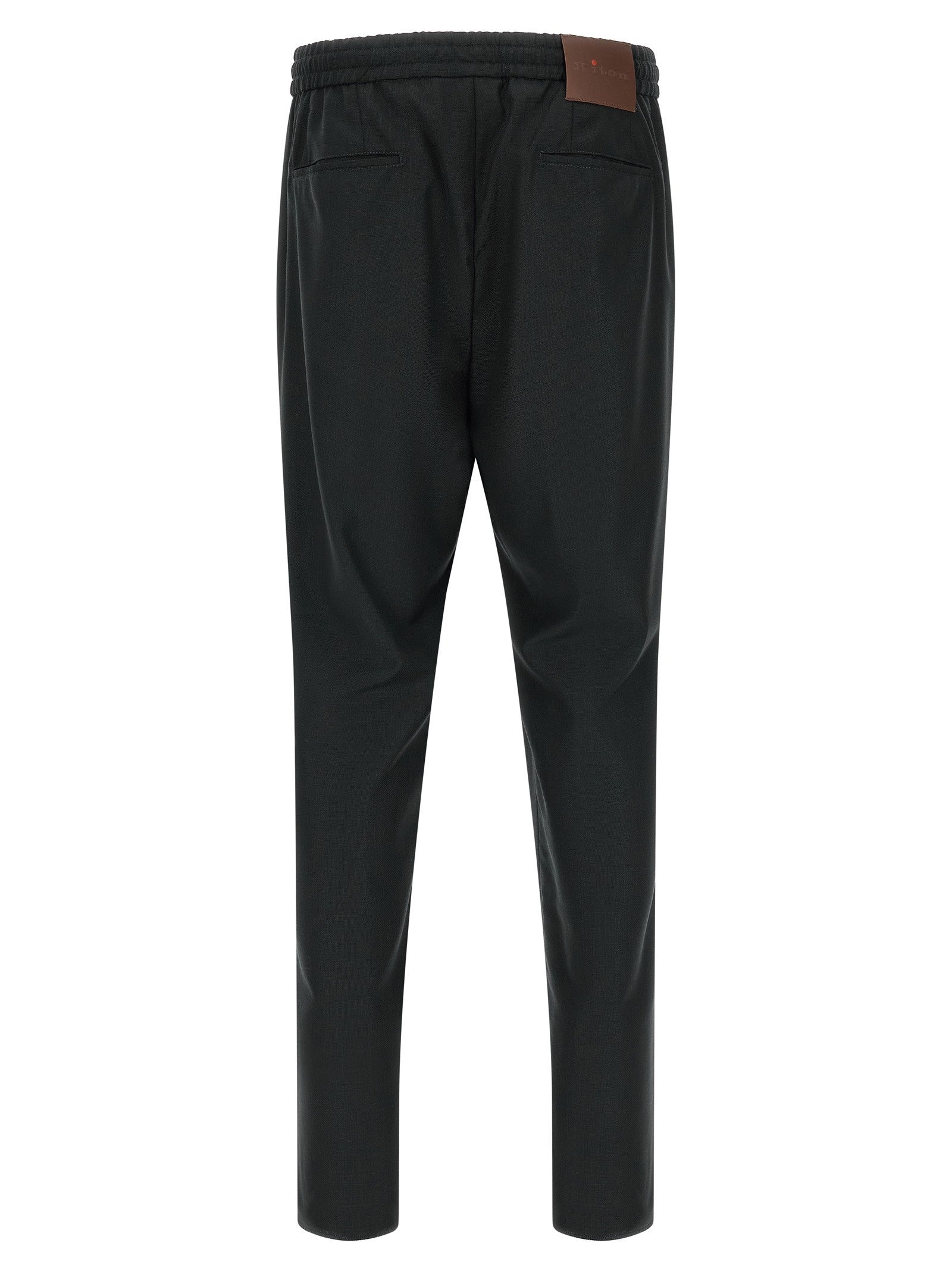 Kiton Red Button Pants Grey