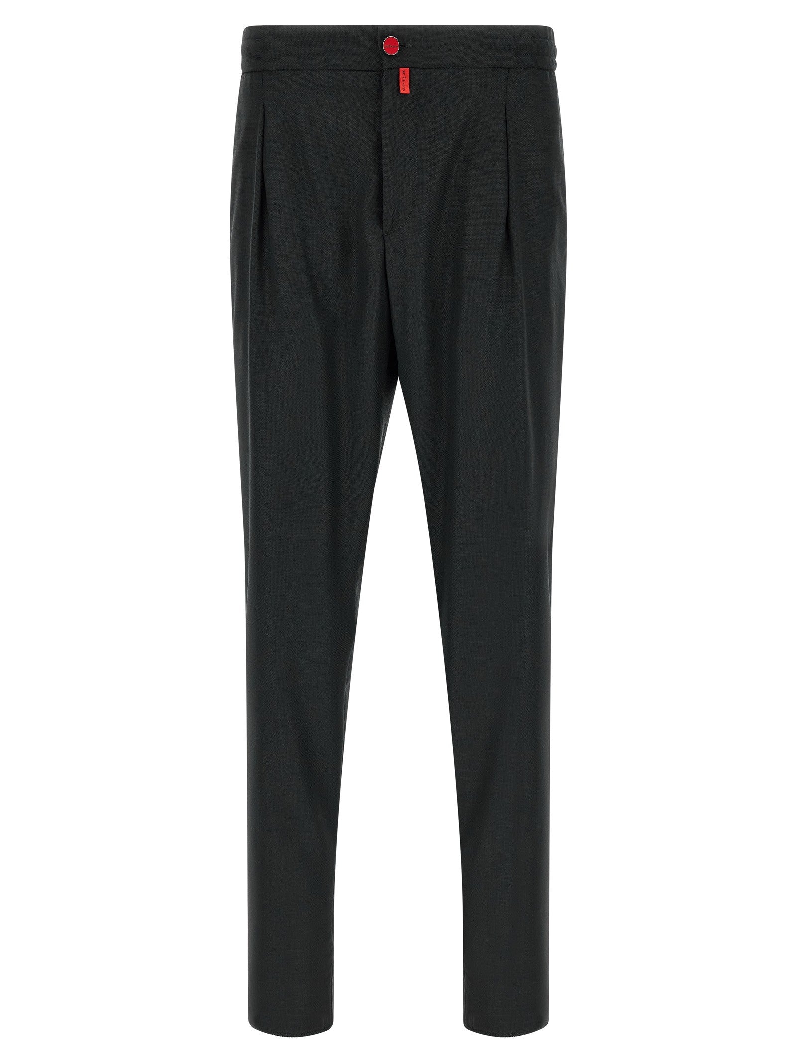 Kiton Red Button Pants Grey