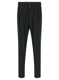 Kiton Red Button Pants Grey