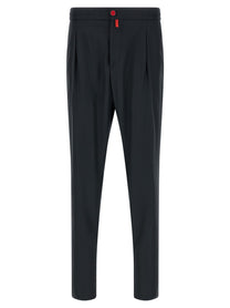 Kiton Red Button Pants Blue