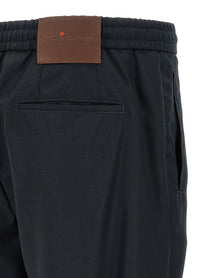 Kiton Red Button Pants Blue