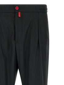 Kiton Red Button Pants Grey