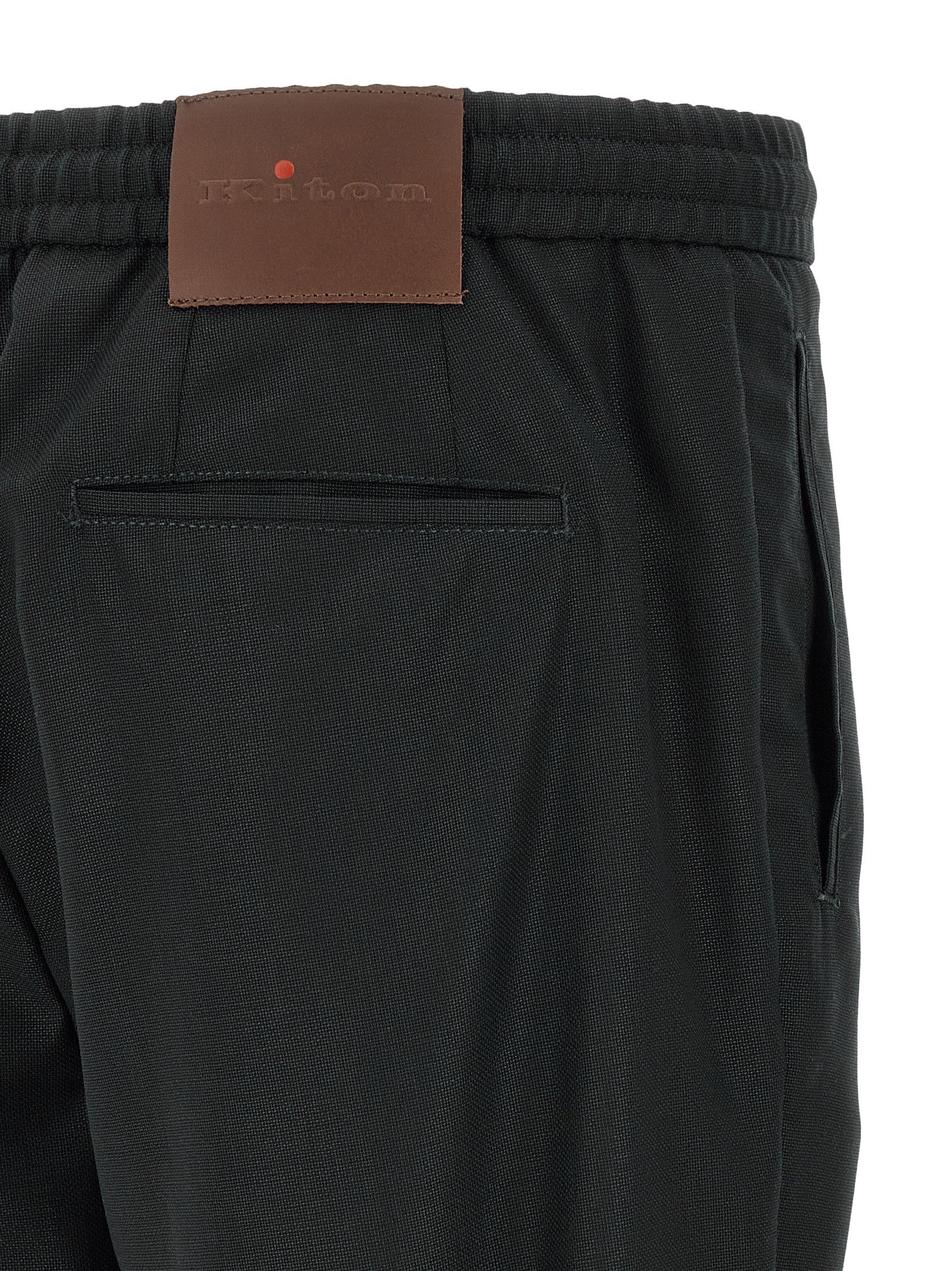 Kiton Red Button Pants Grey