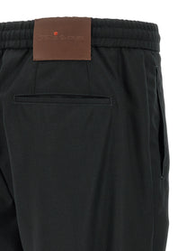 Kiton Red Button Pants Grey