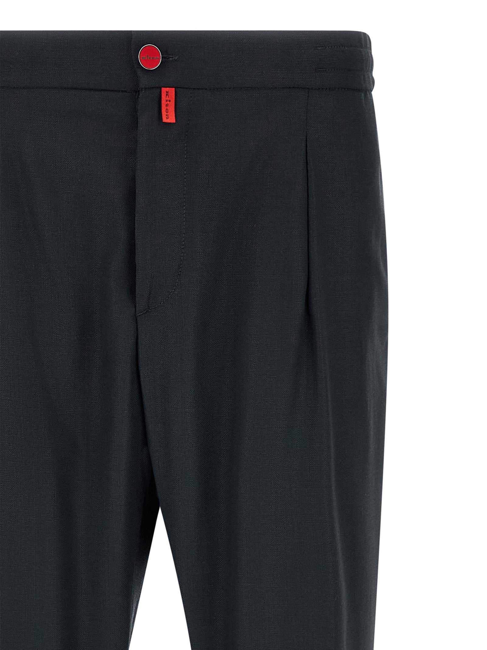 Kiton Red Button Pants Blue