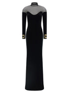 Elisabetta Franchi Women's Red Carpet Velvet Long Dress Black