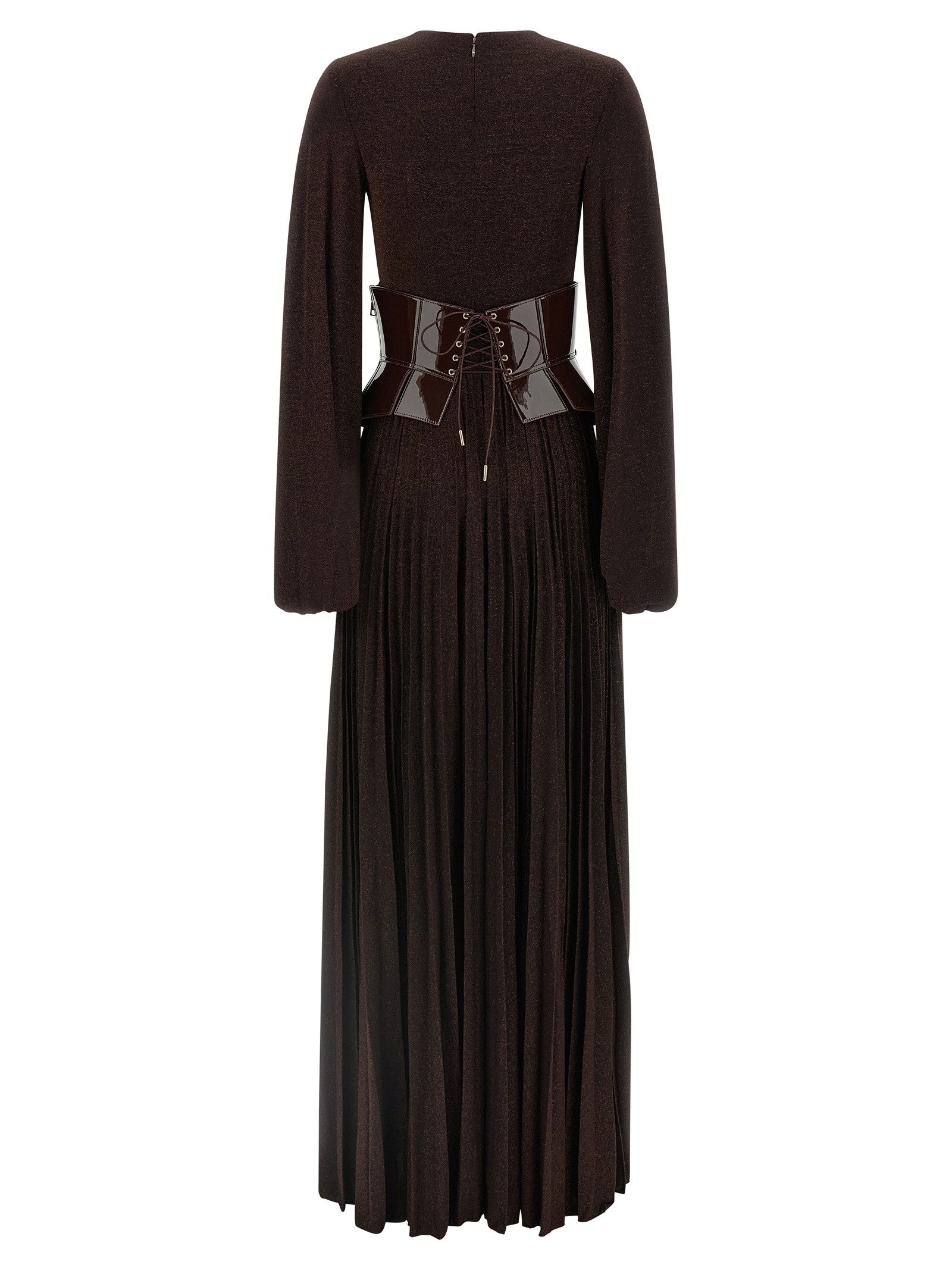 Elisabetta Franchi Red Carpet Dress Brown