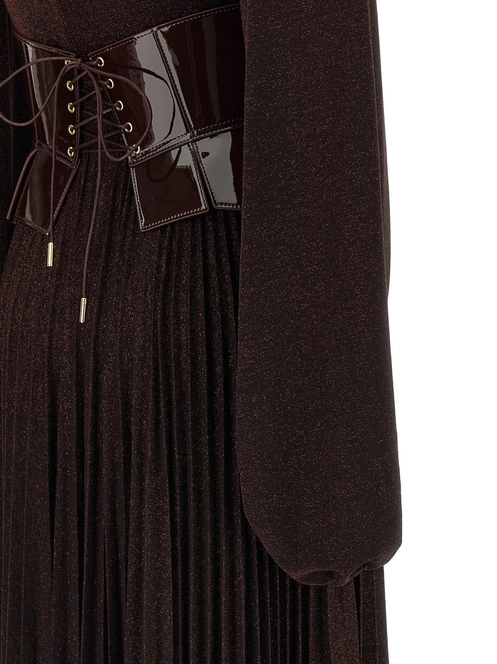 Elisabetta Franchi Red Carpet Dress Brown
