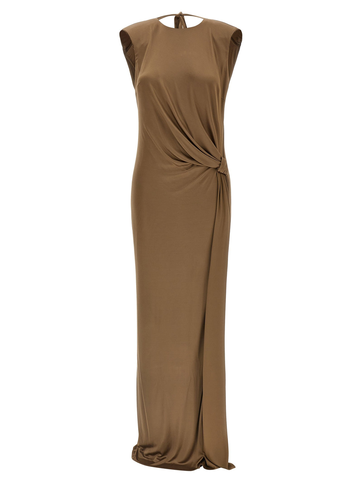 Elisabetta Franchi Red Carpet Dress Beige