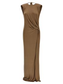 Elisabetta Franchi Red Carpet Dress Beige