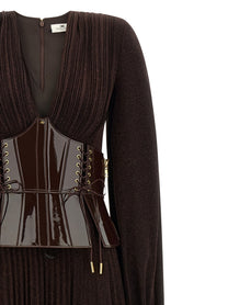 Elisabetta Franchi Red Carpet Dress Brown