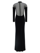 Elisabetta Franchi Women's Red Carpet Velvet Long Dress Black, view 2