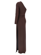 Elisabetta Franchi Red Carpet Dress Brown, view 3