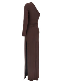 Elisabetta Franchi Red Carpet Dress Brown