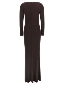 Elisabetta Franchi Red Carpet Dress Brown