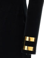 Elisabetta Franchi Women's Red Carpet Velvet Long Dress Black, view 4