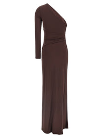 Elisabetta Franchi Red Carpet Dress Brown