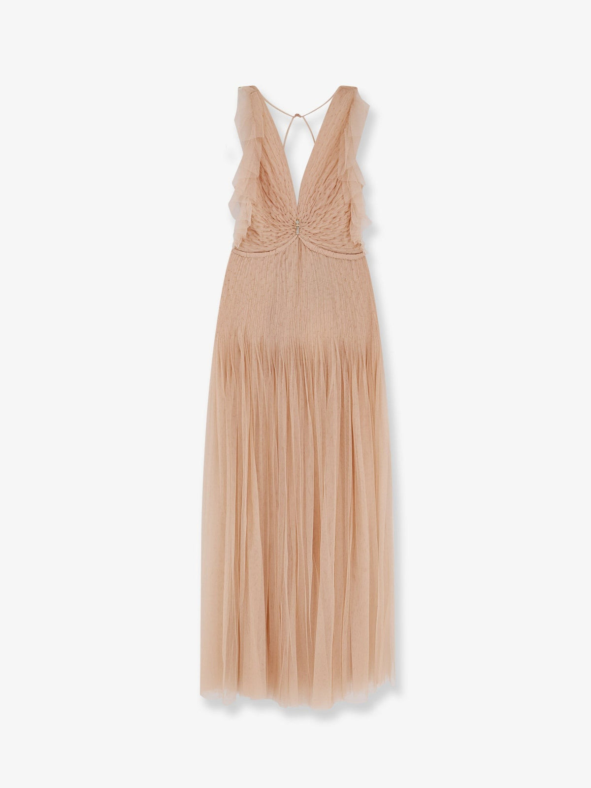Elisabetta Franchi Women's Red Carpet Long Dress Beige