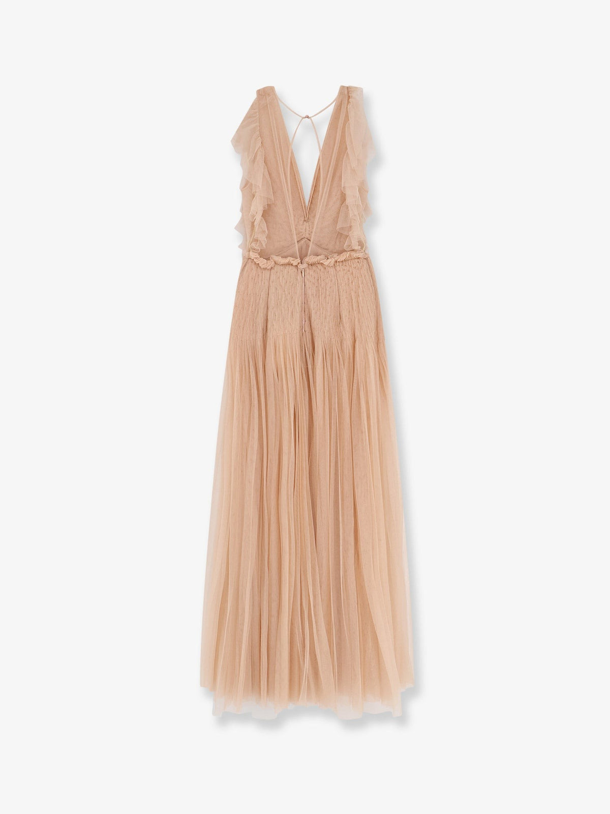 Elisabetta Franchi Women's Red Carpet Long Dress Beige