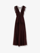 Elisabetta Franchi Women's Red Carpet Long Dress Brown