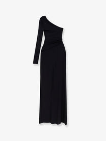 Elisabetta Franchi Women's Red Carpet Stretch Viscose Long Dress Black