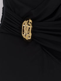 Elisabetta Franchi Women's Red Carpet Stretch Viscose Long Dress Black
