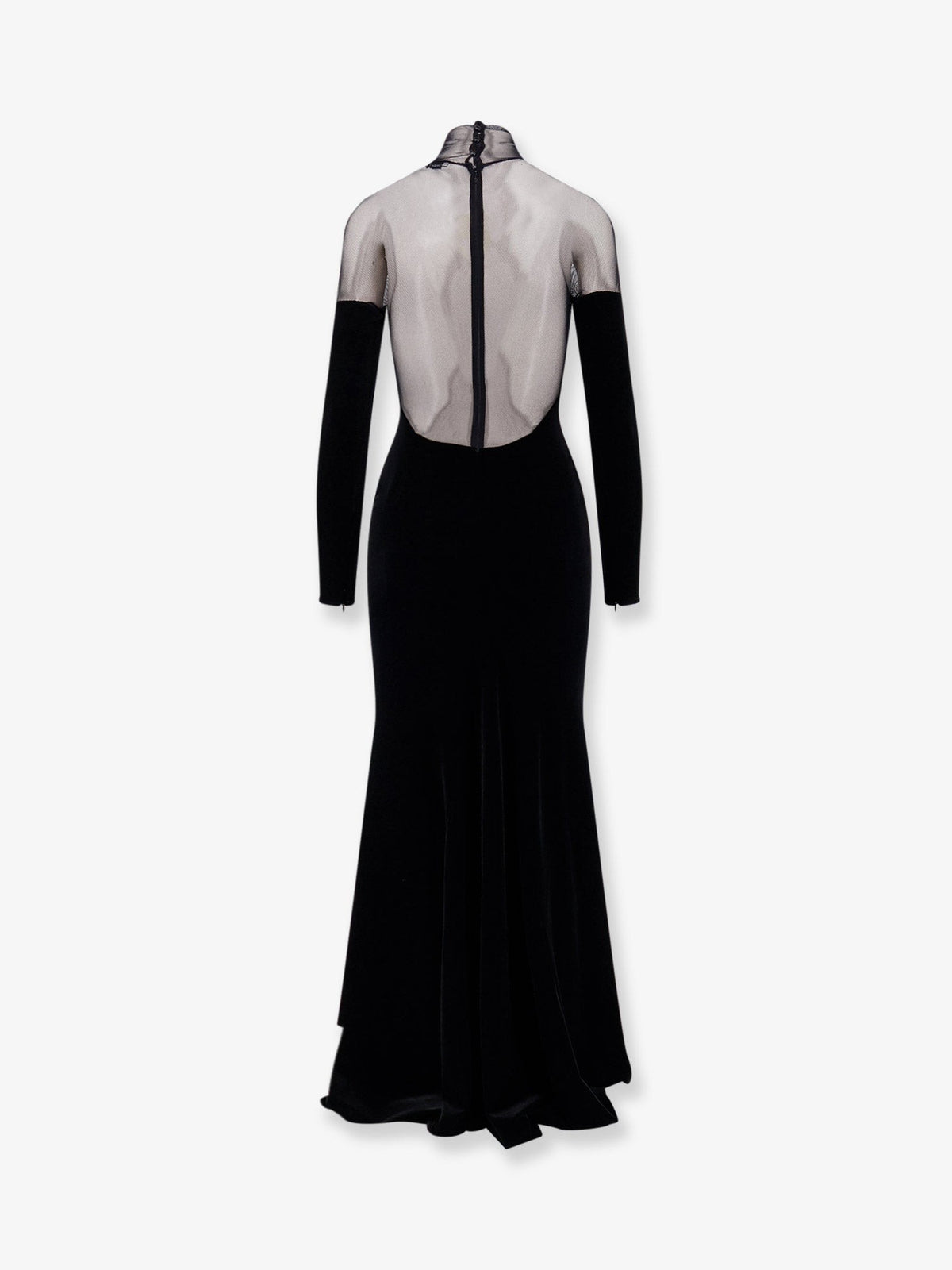 Elisabetta Franchi Women's Red Carpet Velvet Long Dress Black