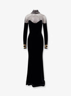 Elisabetta Franchi Women's Red Carpet Velvet Long Dress Black