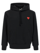 Comme Des Garcons Play Red Emblem Patch Hoodie Black