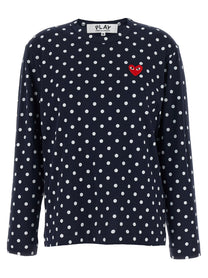 Comme Des Garcons Play Red Emblem Shirt Blue