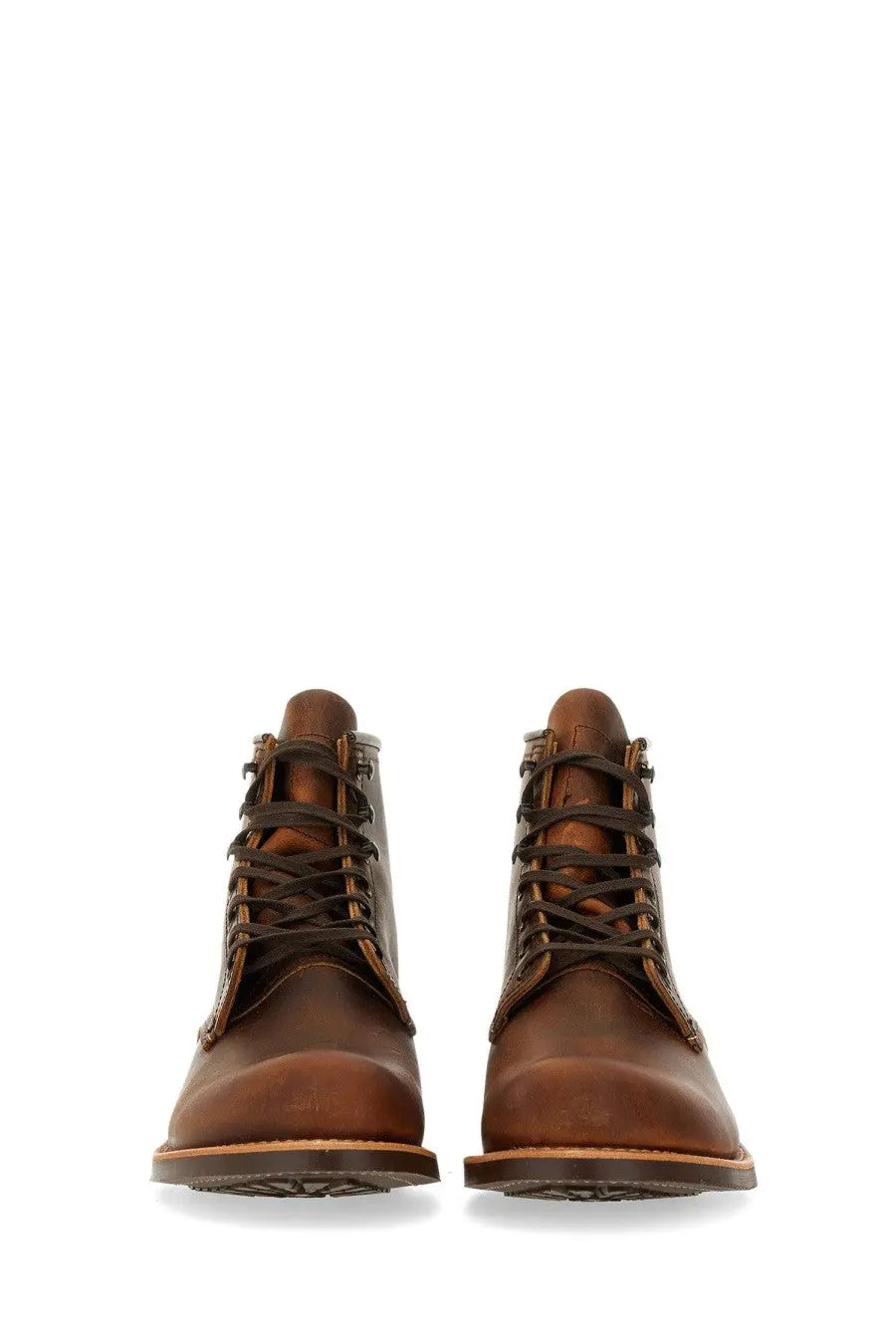 Red Wing men’s Stivale Blacksmith brown leather lace-up work boots with sturdy sole and visible stitching