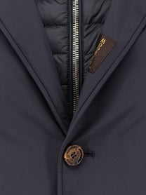 MooRER Men's Redon Skt Padded Nylon Long Jacket Blue, view 3