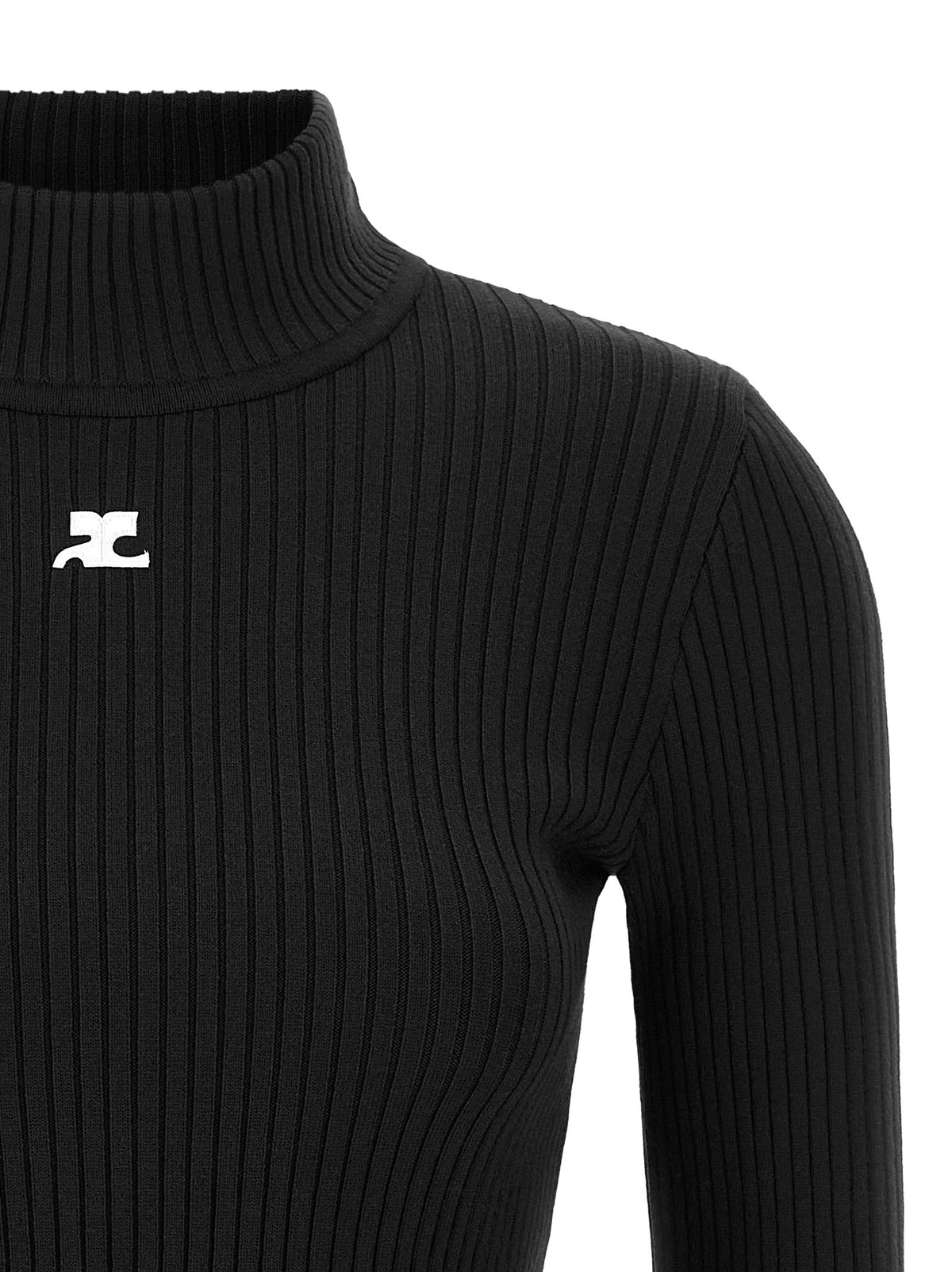 courrèges Reedition High Neck Sweater Black