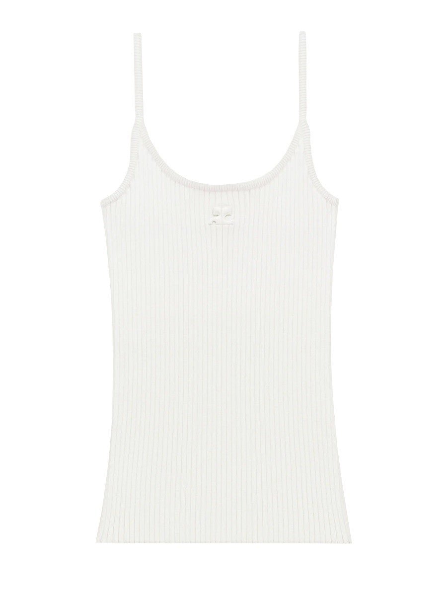 courrèges Women's Reedition Knit Tank Top White