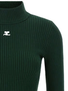 courrèges Reedition Rib Knit Sweater Green