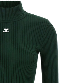 courrèges Reedition Rib Knit Sweater Green