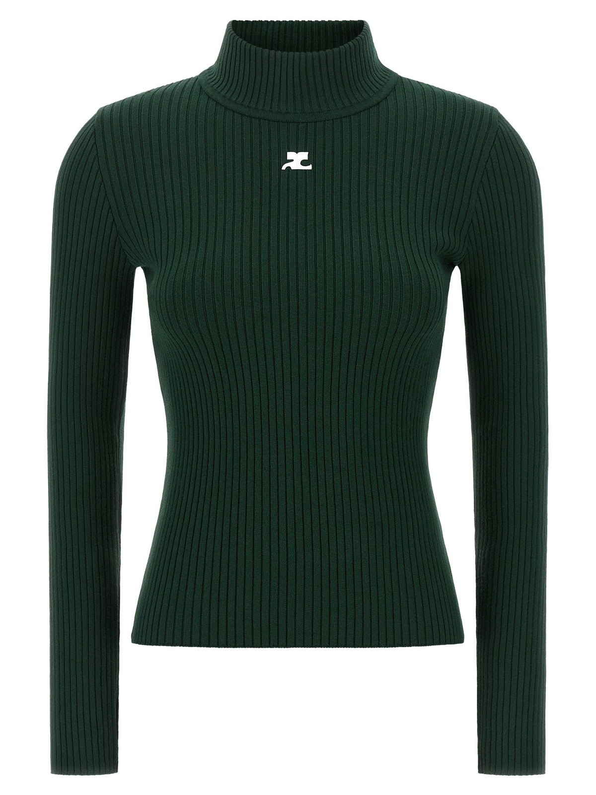 courrèges Reedition Rib Knit Sweater Green