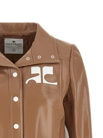 courrèges Reedition Vinyl Jacket Brown