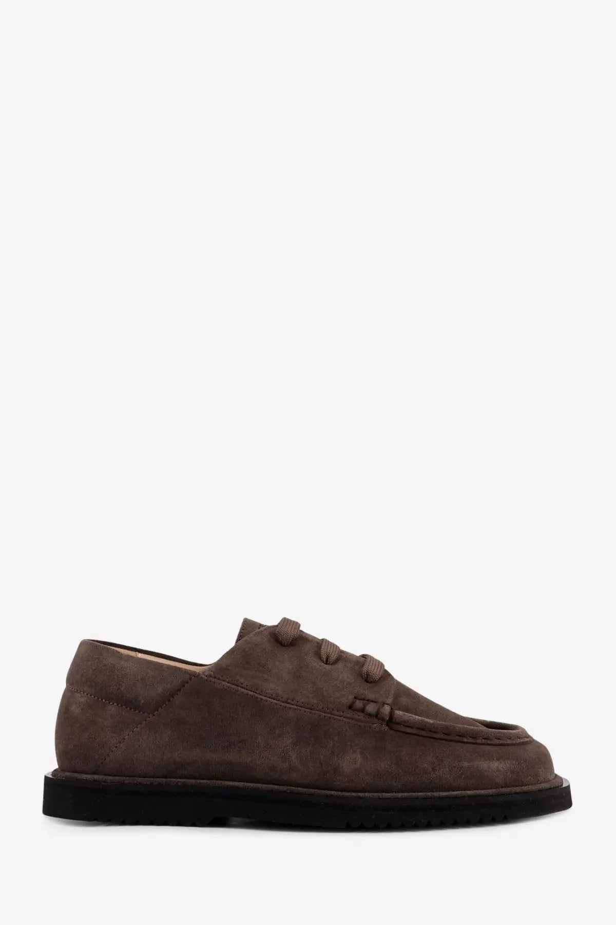 Brown suede loafers with classic moccasin design and black rubber sole from reference mens the tahoe resort suede lace beige