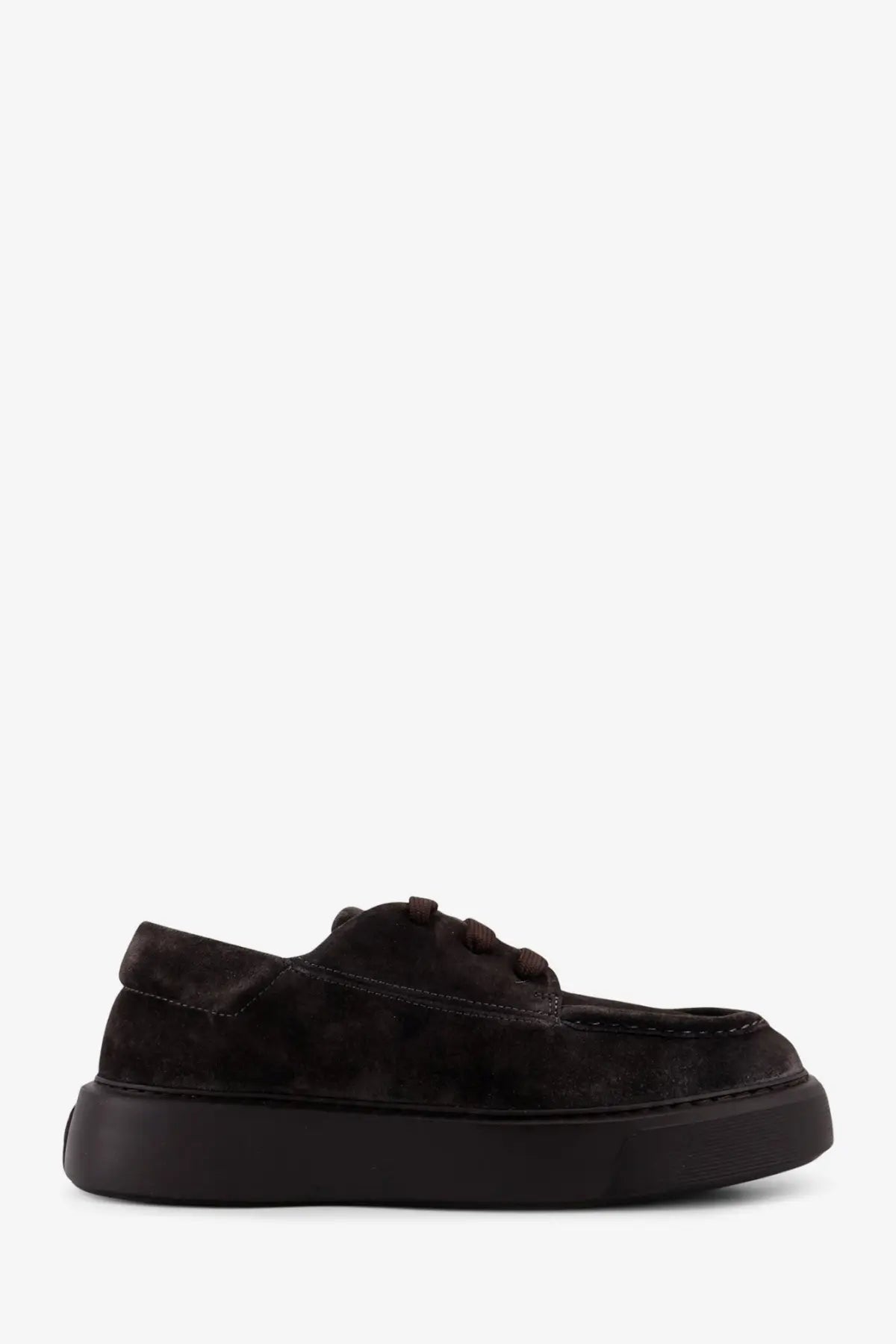 Black suede lace-up shoe with thick chunky sole from reference men’s tahoe suede lace up shoes brown collection