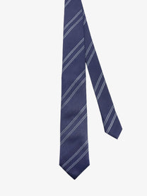 Brunello Cucinelli Men's Regimental Motif Silk Tie Blue