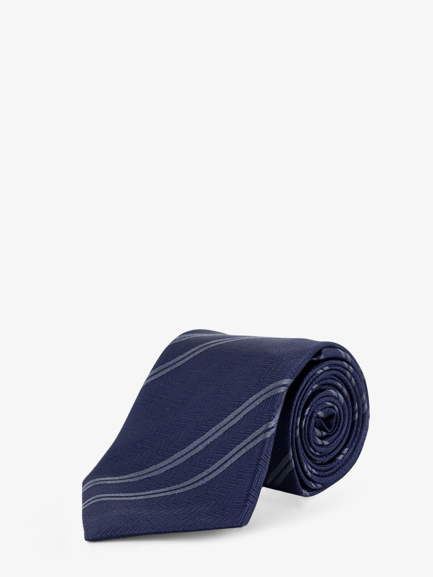 Brunello Cucinelli Men's Regimental Motif Silk Tie Blue