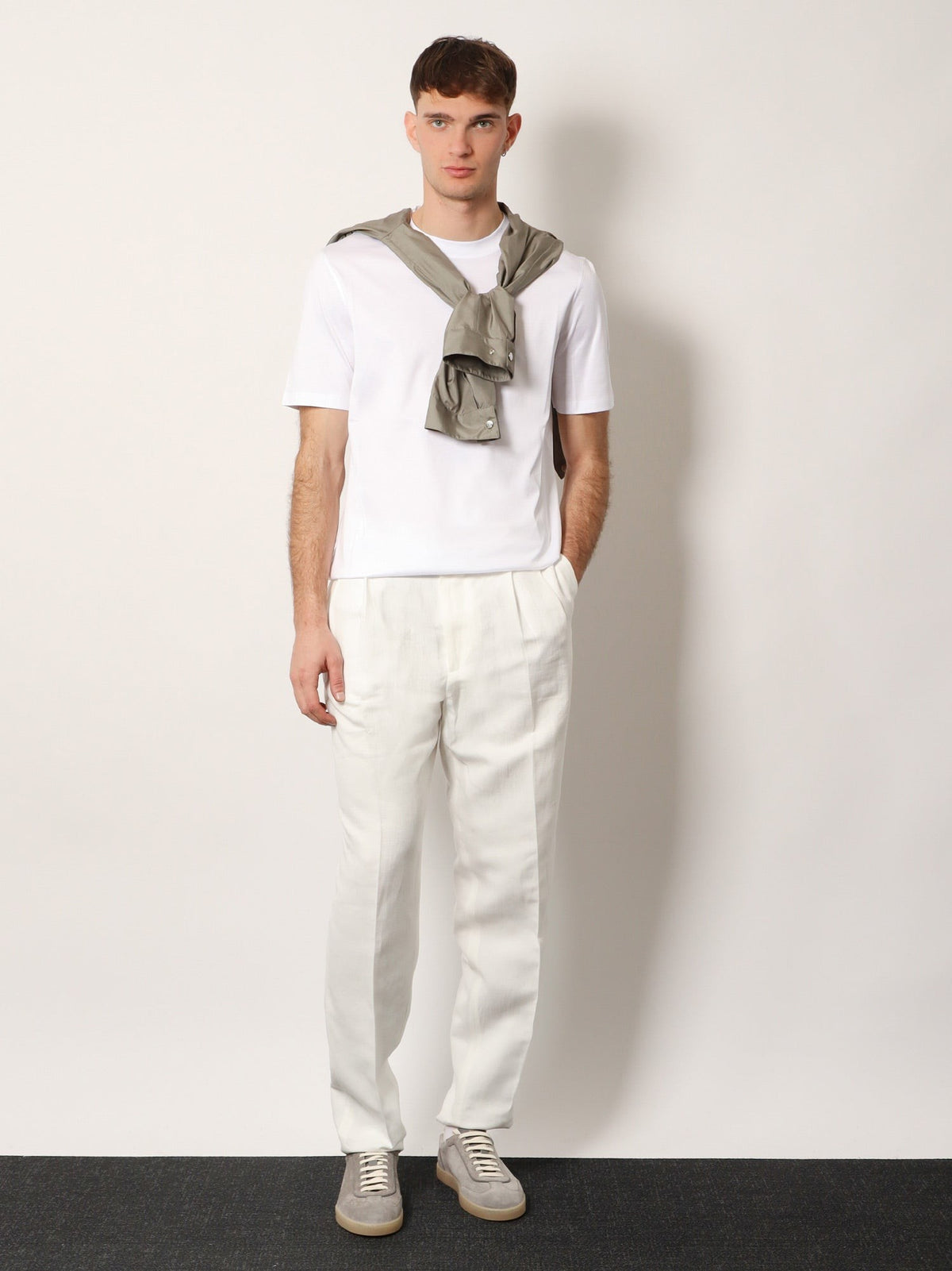 Brunello Cucinelli Men's Regular Cotton Shirt White, view 2