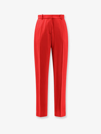 Elisabetta Franchi Women's Regular Fit Crepe Trousers Red