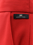 Elisabetta Franchi Women's Regular Fit Crepe Trousers Red, view 3