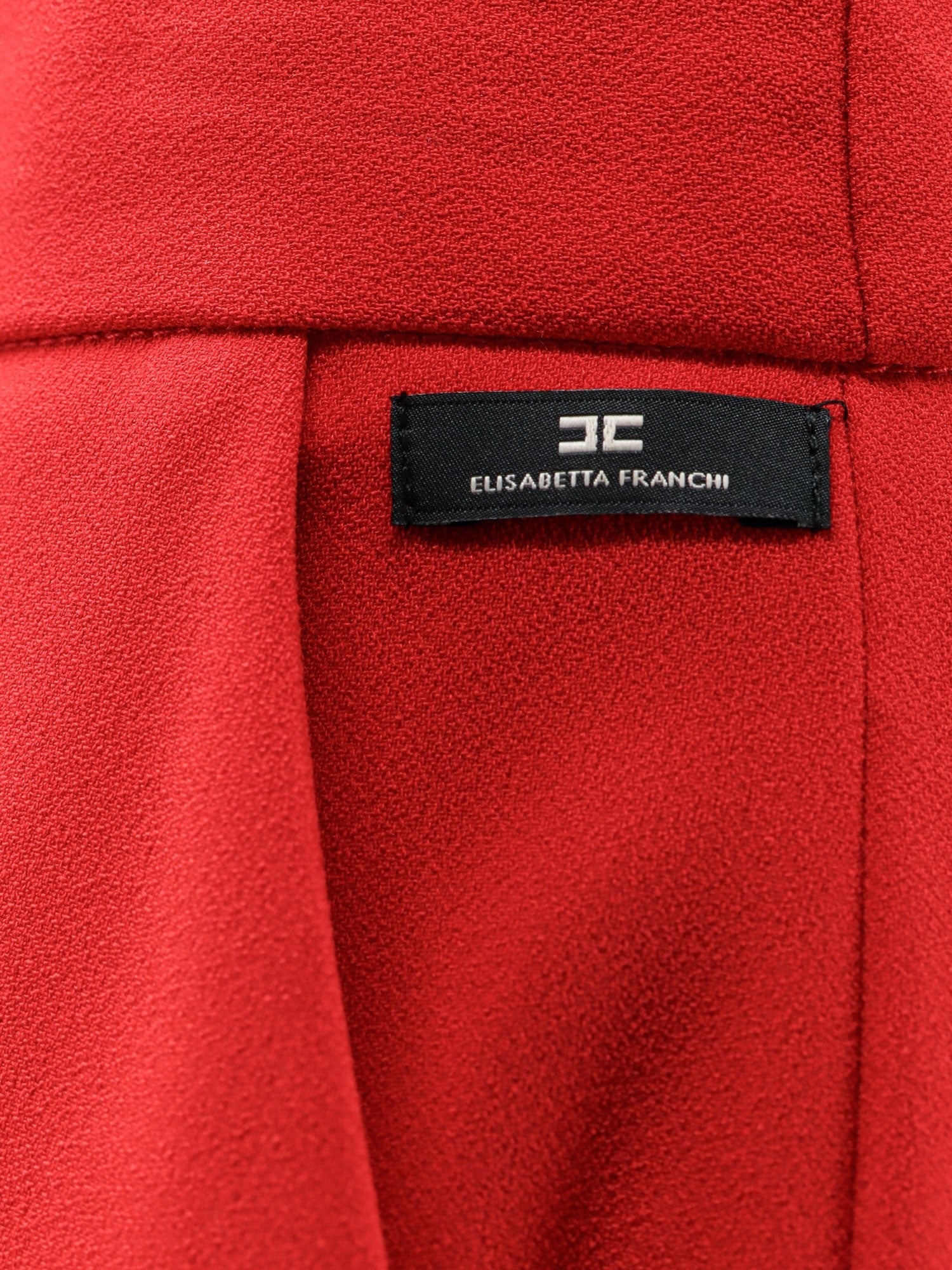 Elisabetta Franchi Women's Regular Fit Crepe Trousers Red