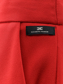 Elisabetta Franchi Women's Regular Fit Crepe Trousers Red