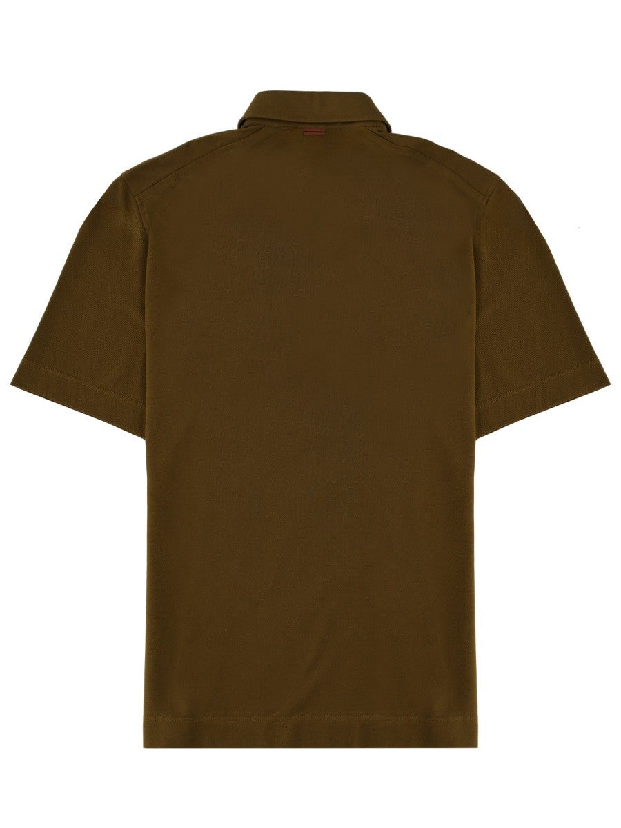 Zegna Men's Regular Fit Polo Shirt Green, view 2
